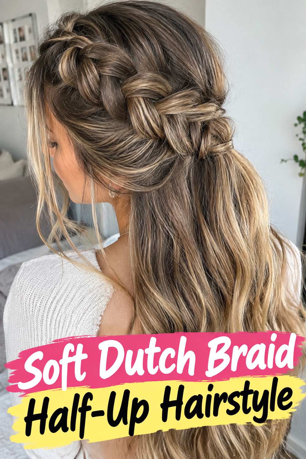 Soft Dutch Braid Half-Up Hairstyle