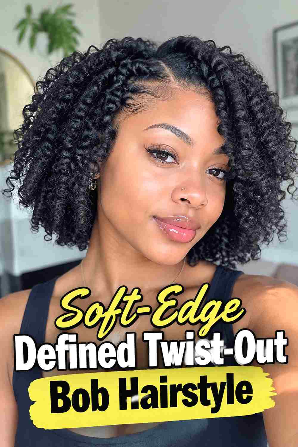 15. Soft Edge Defined Twist Out Bob Hairstyle