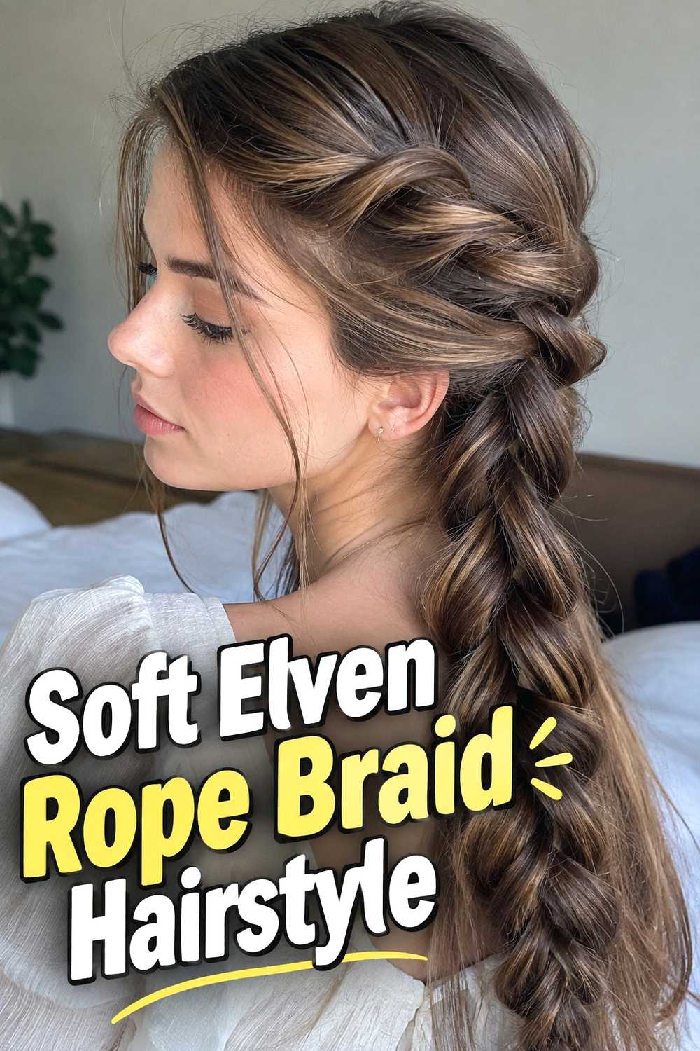 6. Soft Elven Rope Braid Hairstyle