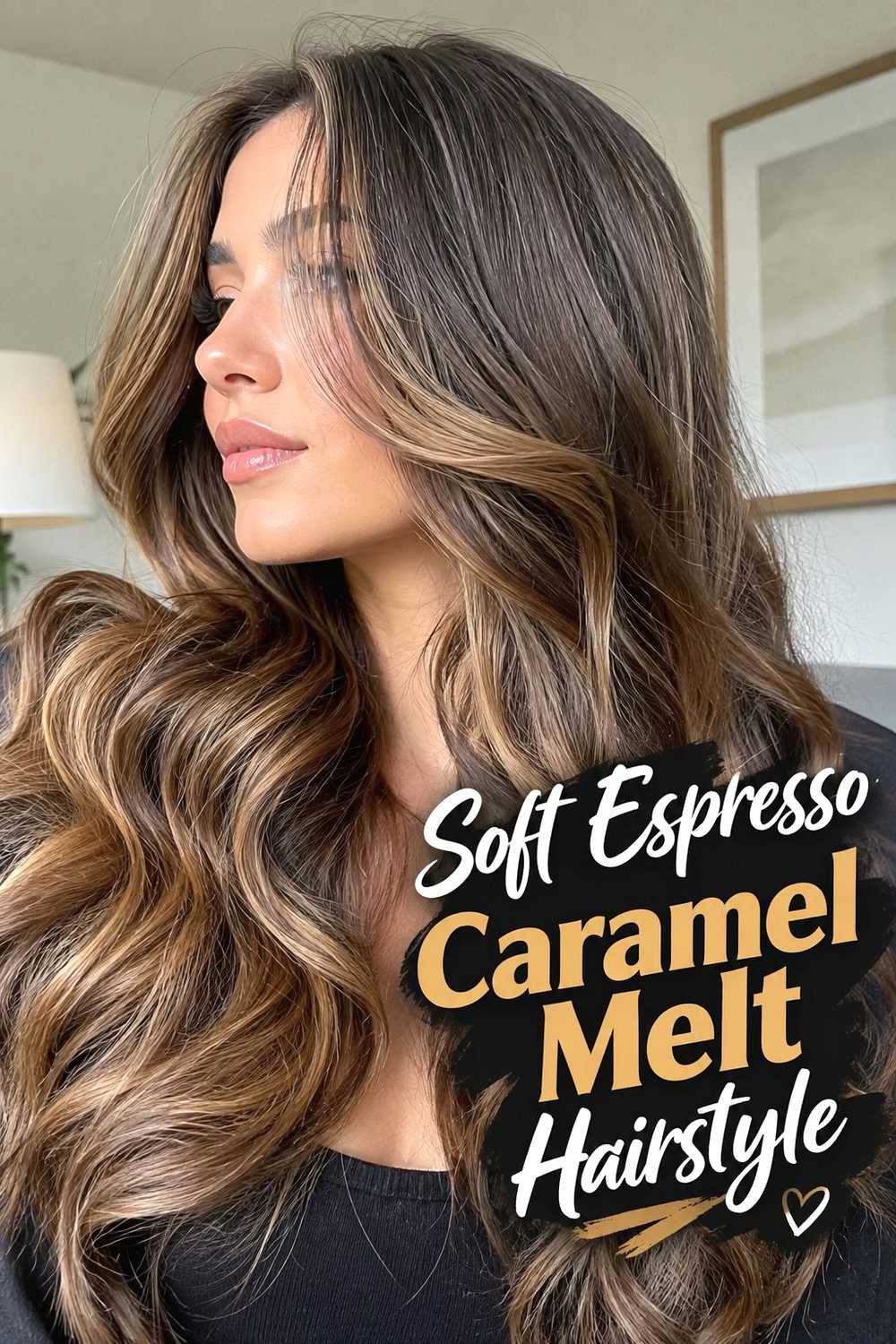 1. Soft Espresso Caramel Melt Hairstyle