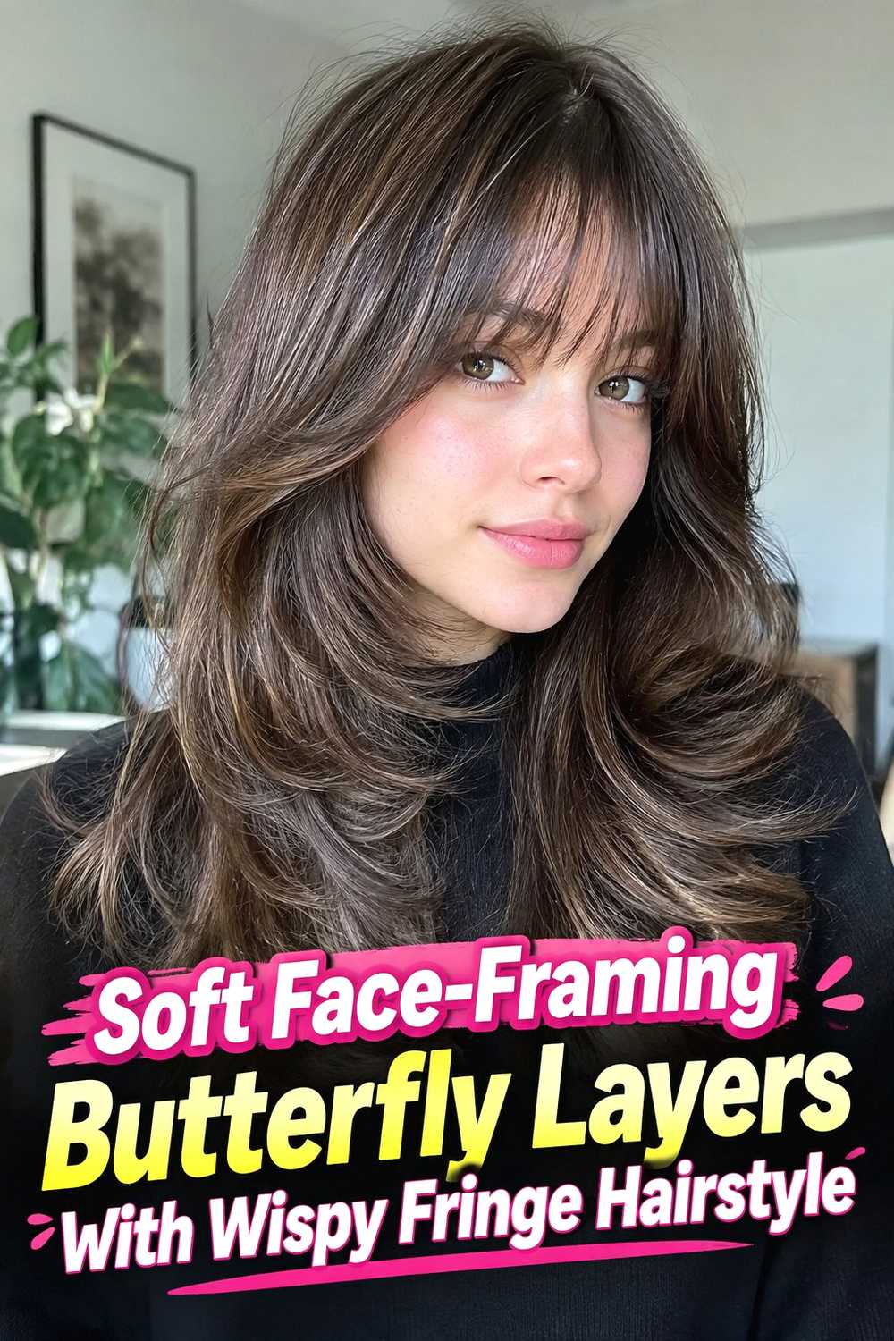 5. Soft Face Framing Butterfly Layers With Wispy Fringe Hairstyle