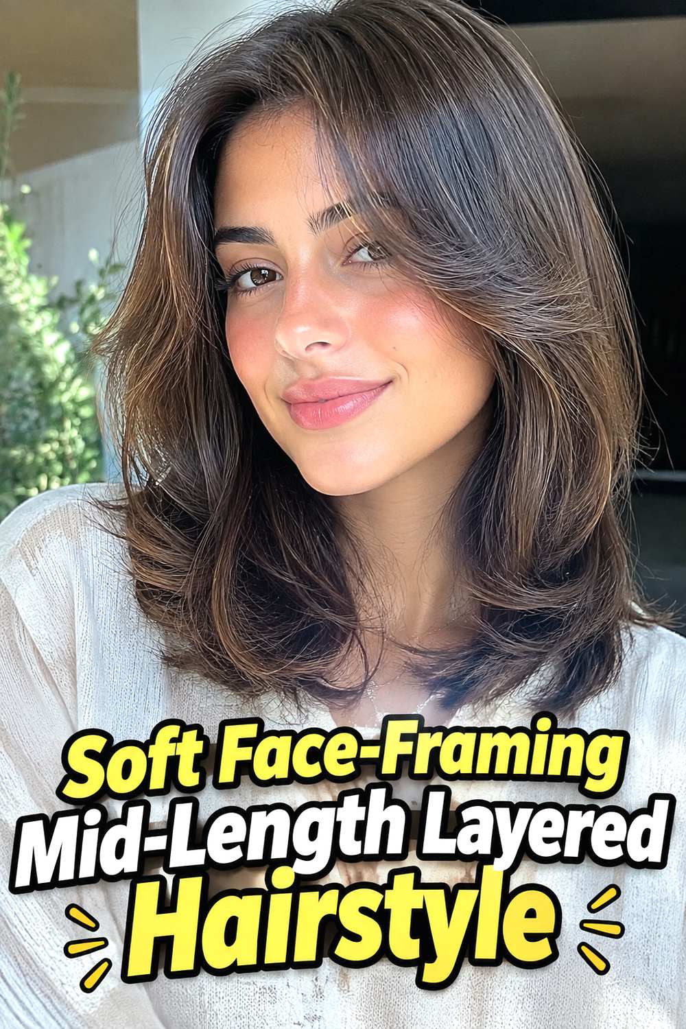 1. Soft Face Framing Mid Length Layered Hairstyle