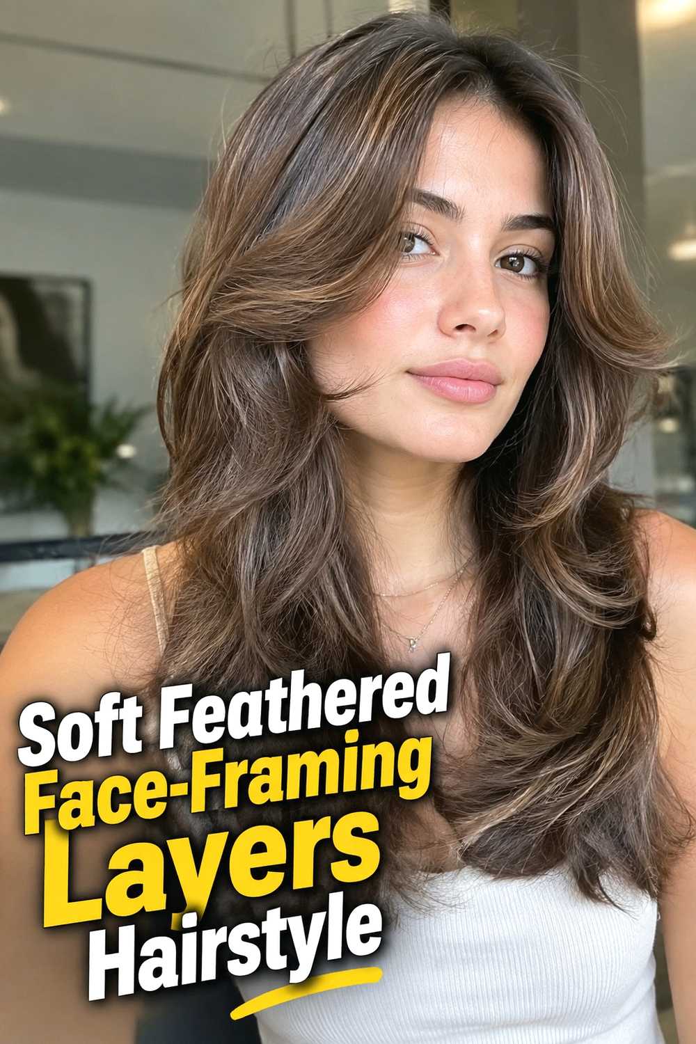 1. Soft Feathered Face Framing Layers Hairstyle
