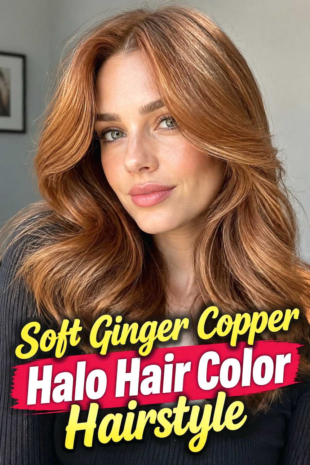 2. Soft Ginger Copper Halo Hair Color Hairstyle