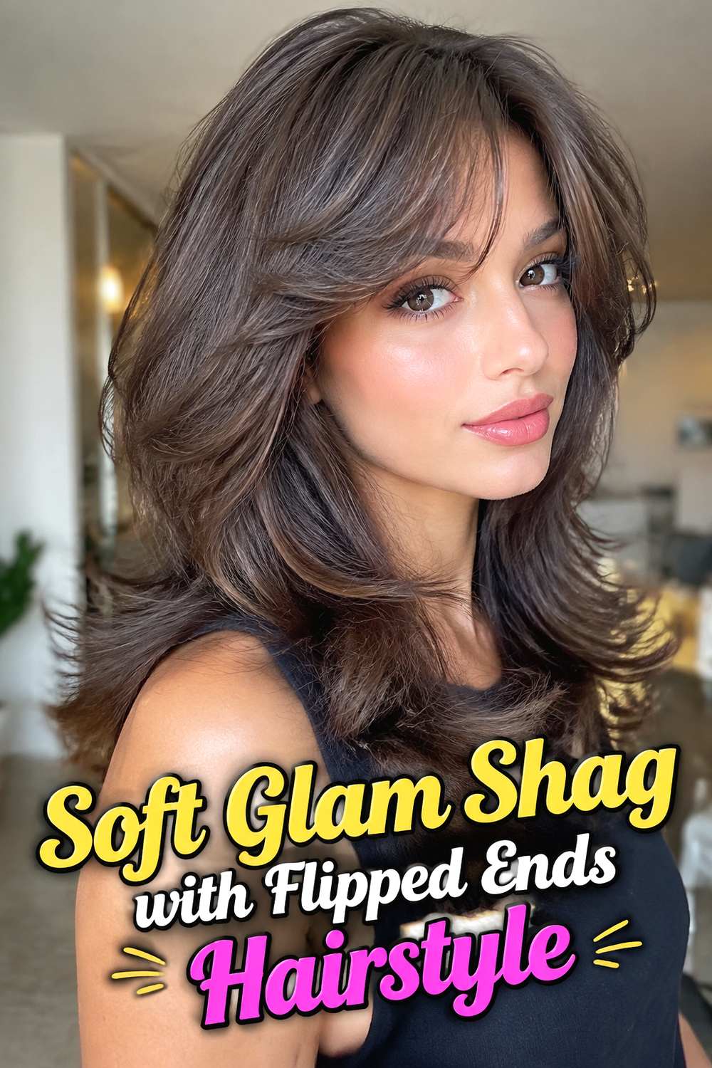 Soft Glam Shag with Flipped Ends Hairstyle