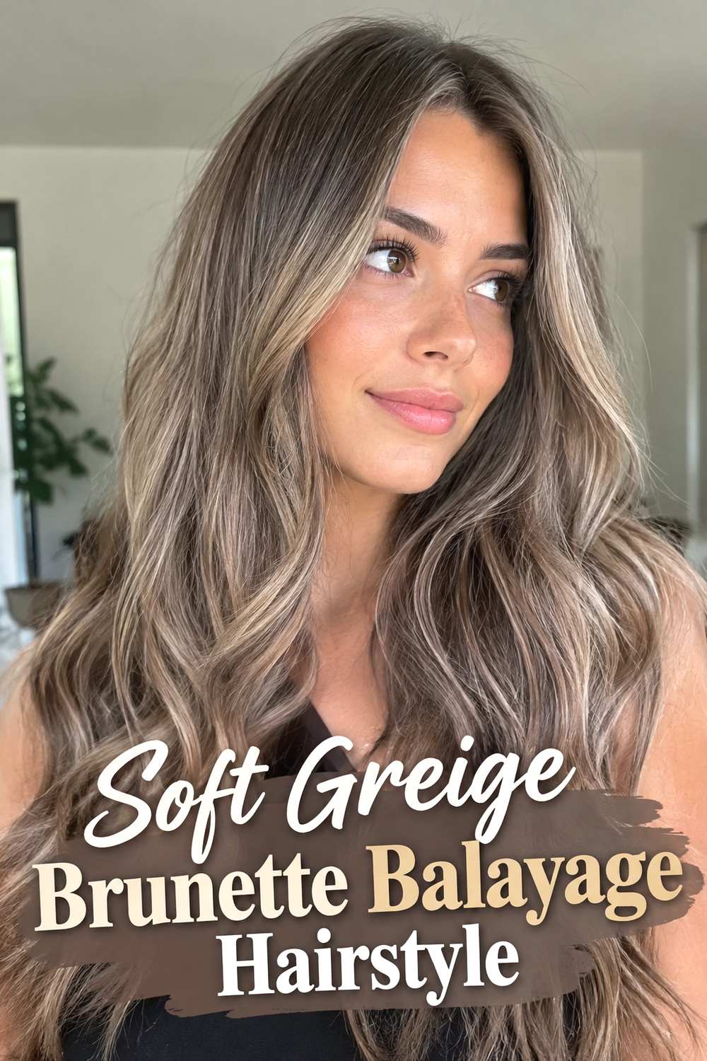 1. Soft Greige Brunette Balayage Hairstyle