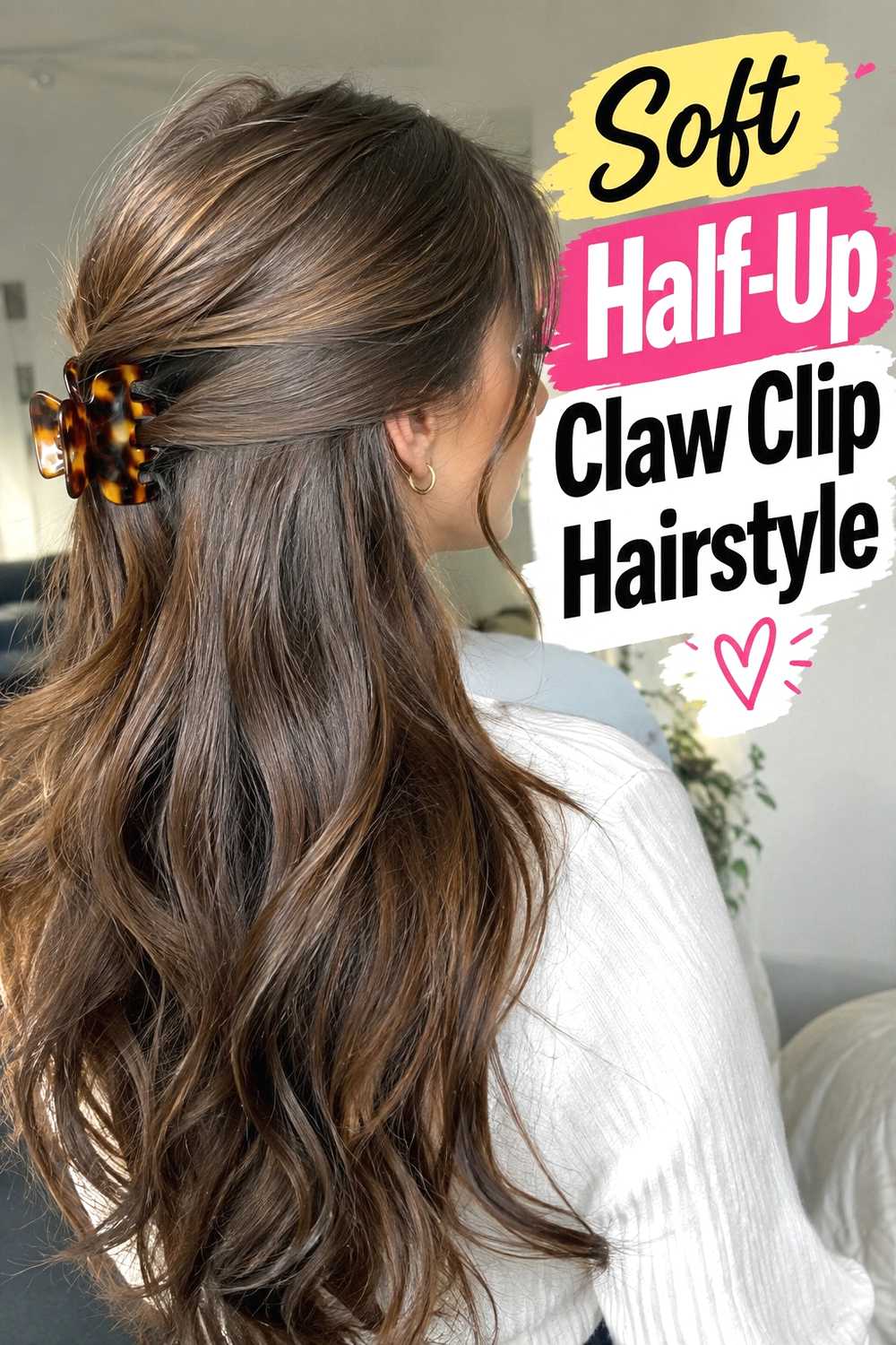 2. Soft Half Up Claw Clip Hairstyle