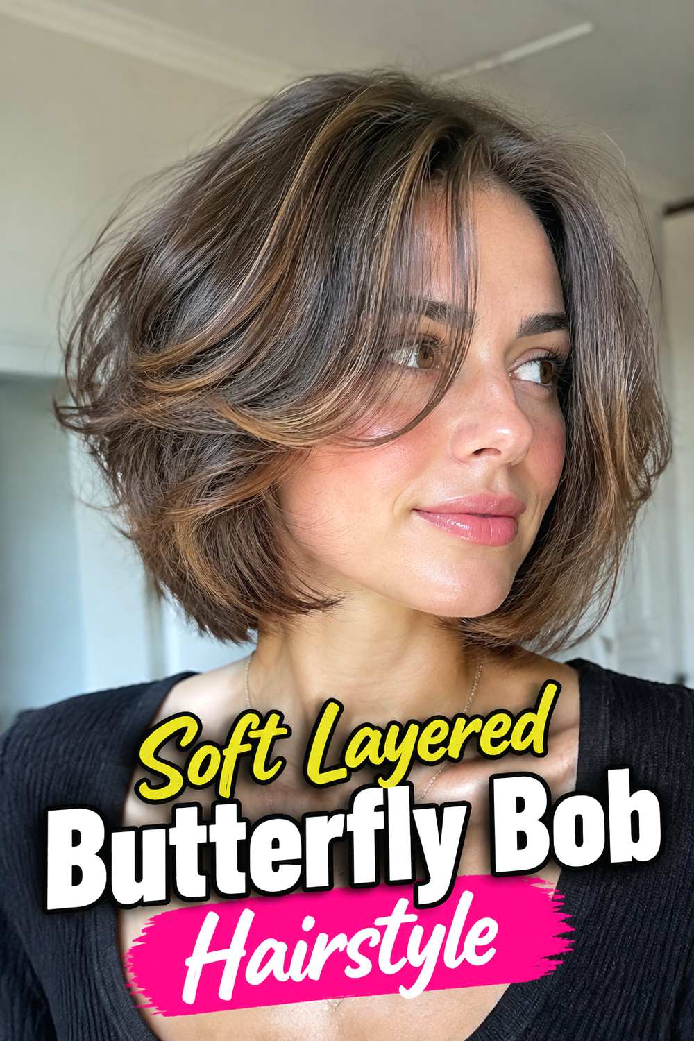 Soft Layered Butterfly Bob Hairstyle