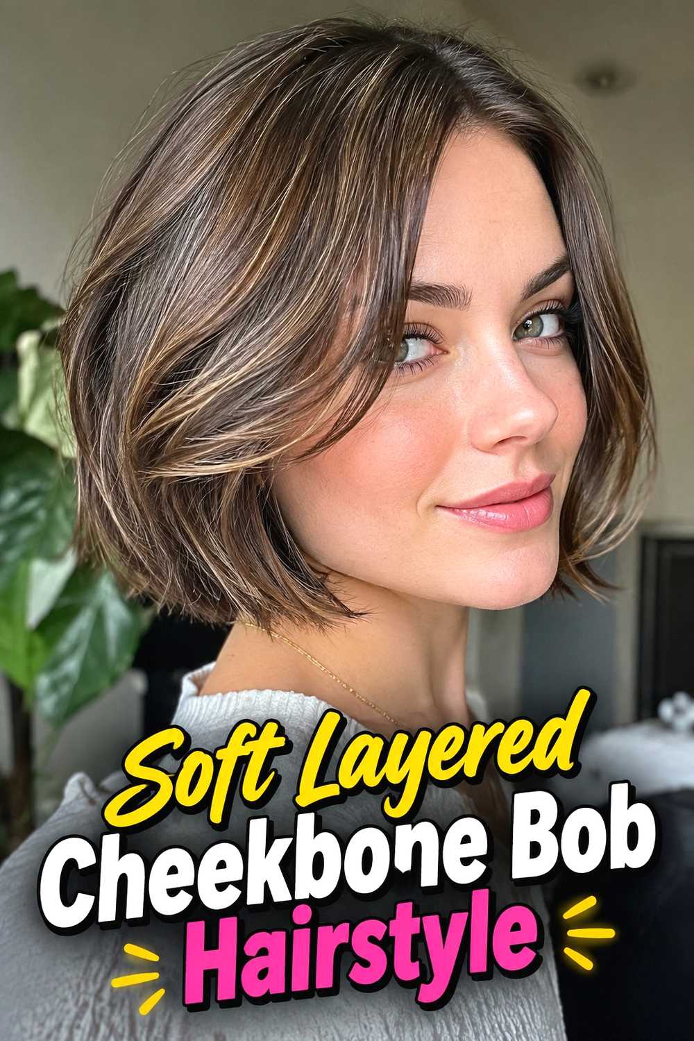 3. Soft Layered Cheekbone Bob Hairstyle