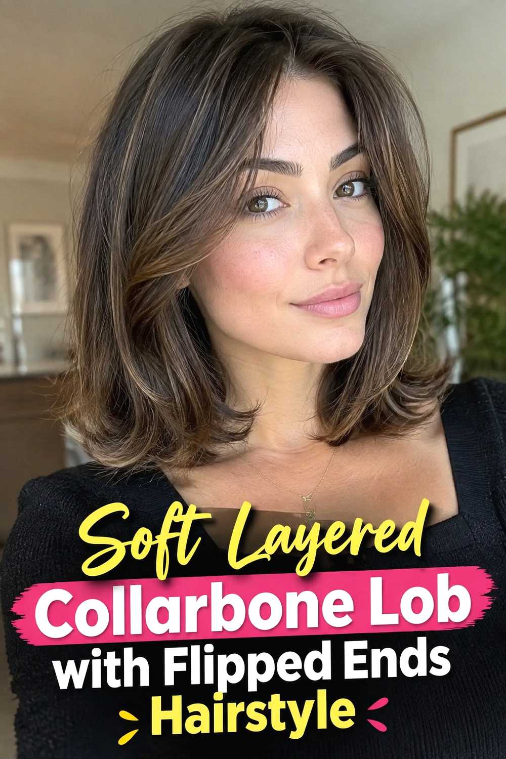 2. Soft Layered Collarbone Lob With Flipped Ends Hairstyle