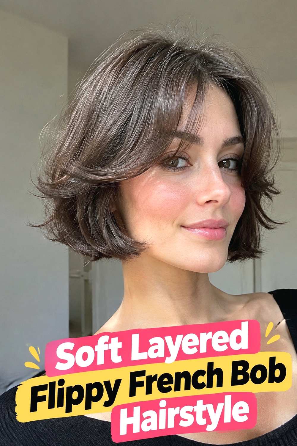 3. Soft Layered Flippy French Bob Hairstyle
