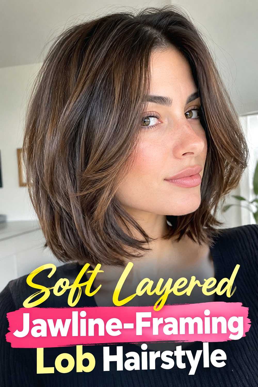 1. Soft Layered Jawline Framing Lob Hairstyle