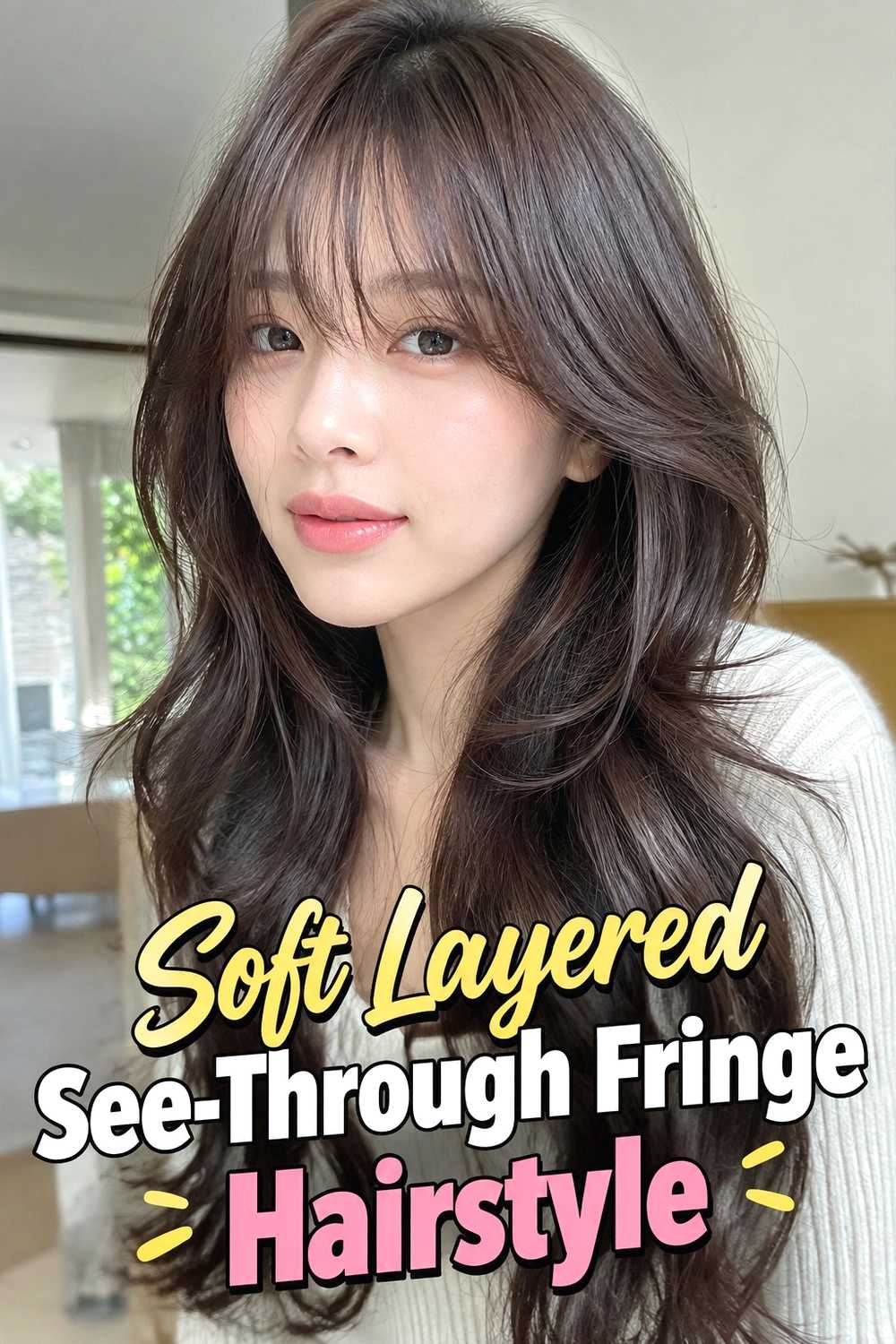 1. Soft Layered See Through Fringe Hairstyle