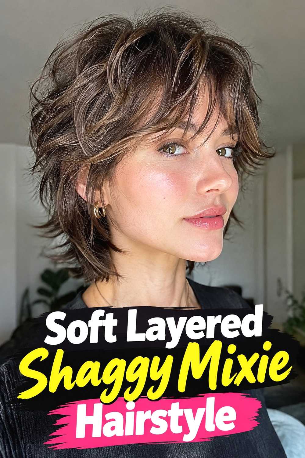9. Soft Layered Shaggy Mixie Hairstyle