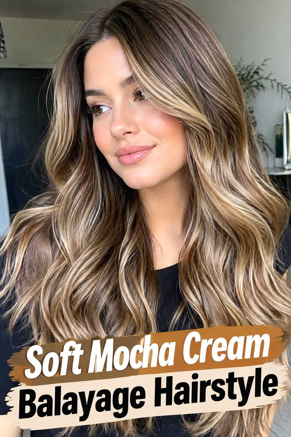 2. Soft Mocha Cream Balayage Hairstyle