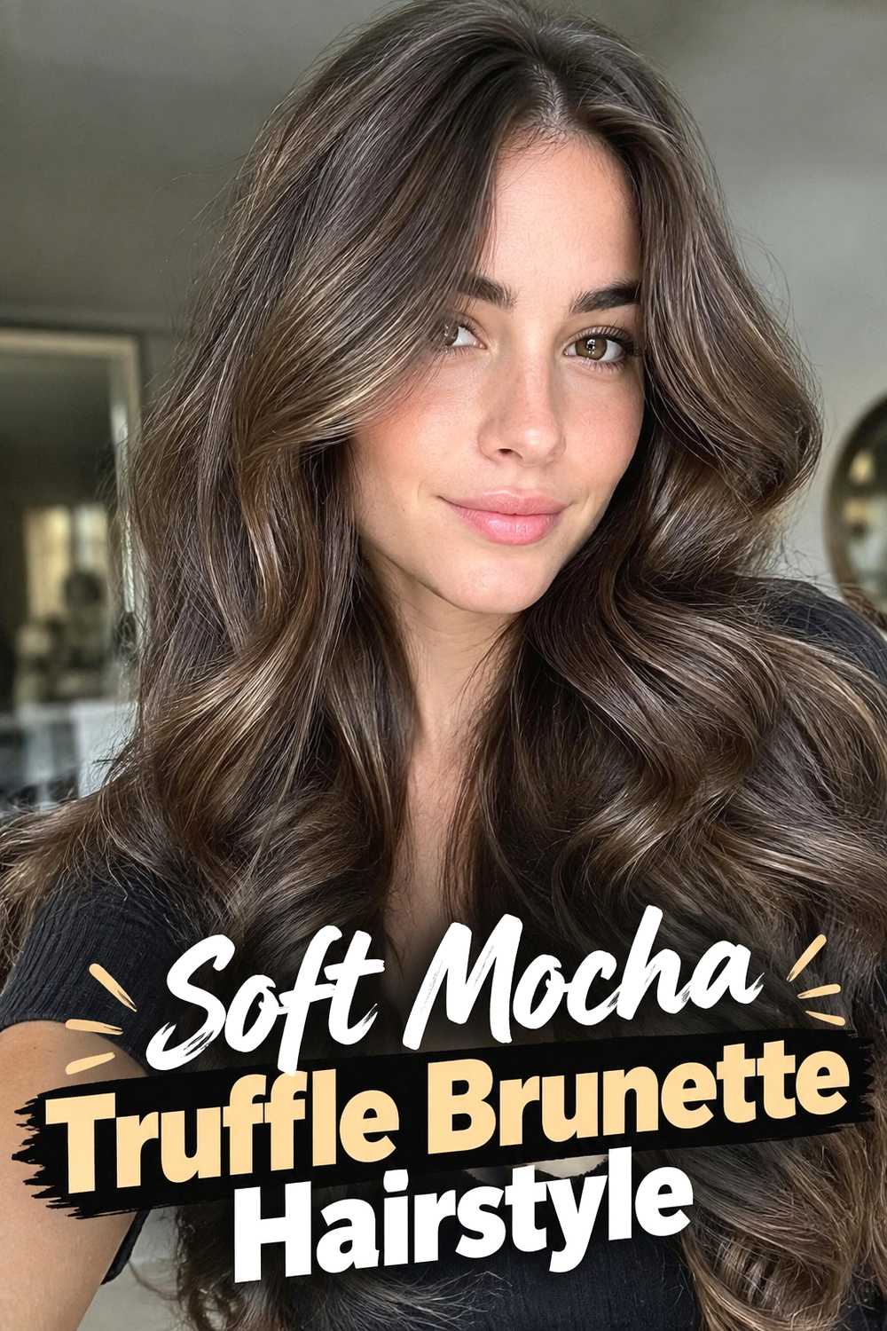 1. Soft Mocha Truffle Brunette Hairstyle
