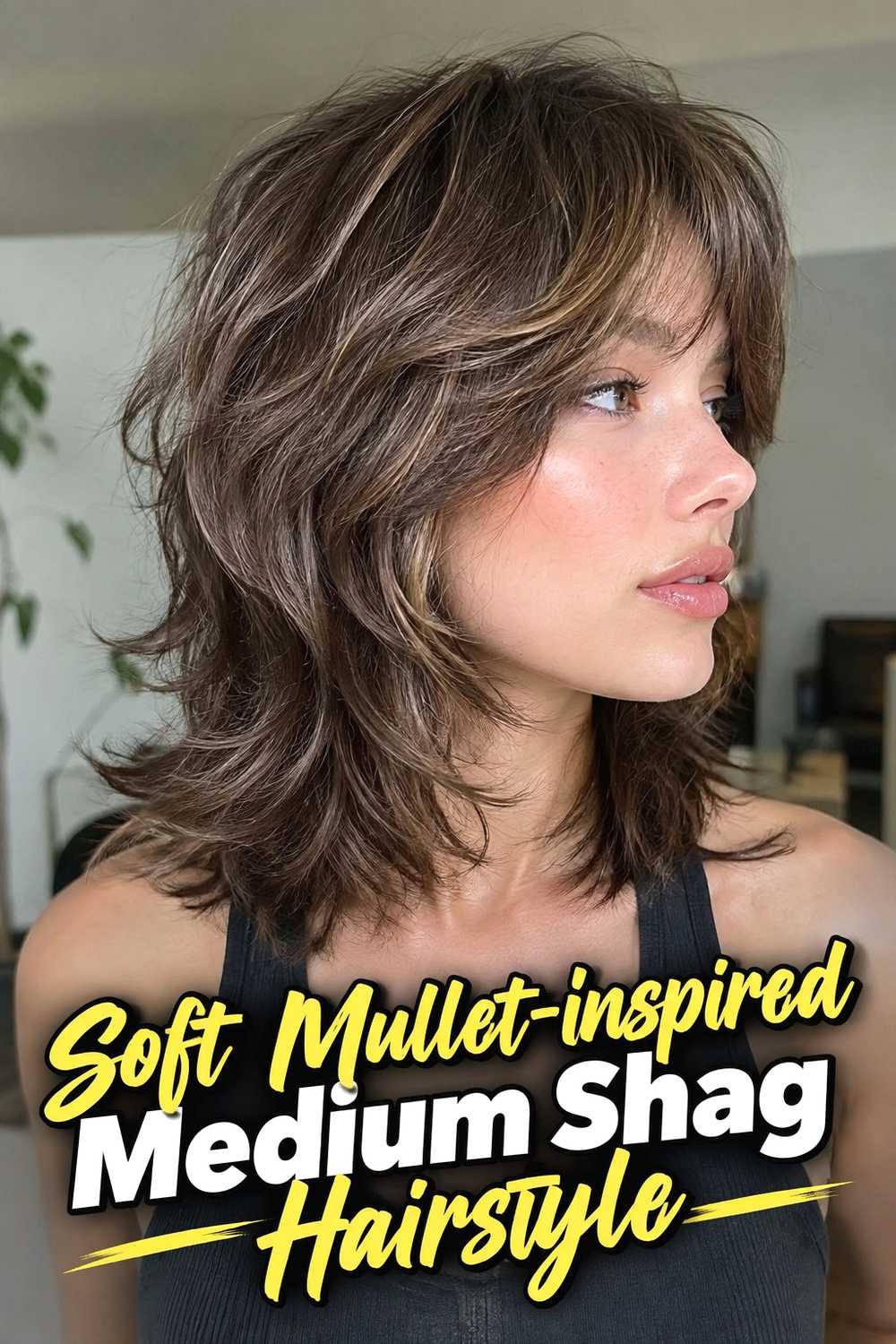 15. Soft Mullet Inspired Medium Shag Hairstyle