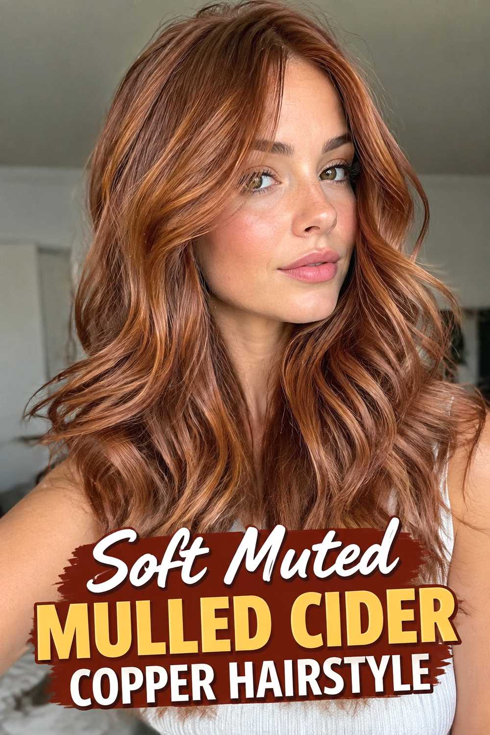 17. Soft Muted Mulled Cider Copper Hairstyle
