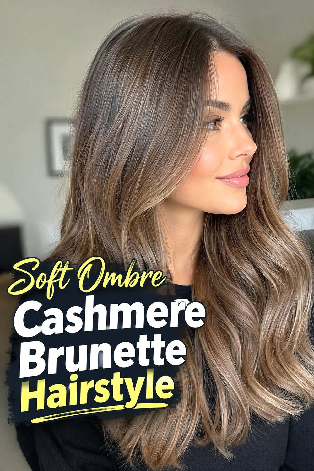 13. Soft Ombre Cashmere Brunette Hairstyle