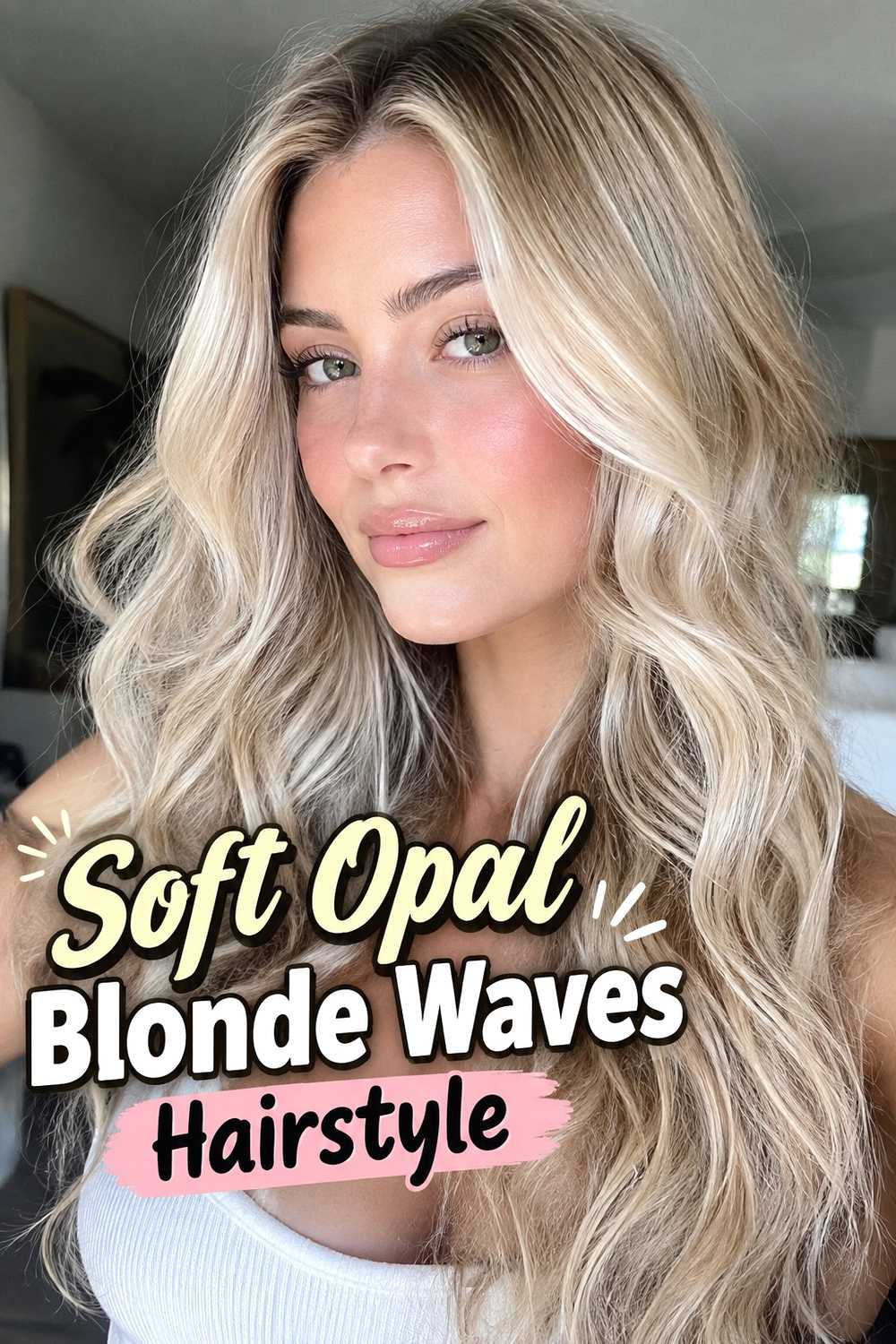 1. Soft Opal Blonde Waves Hairstyle
