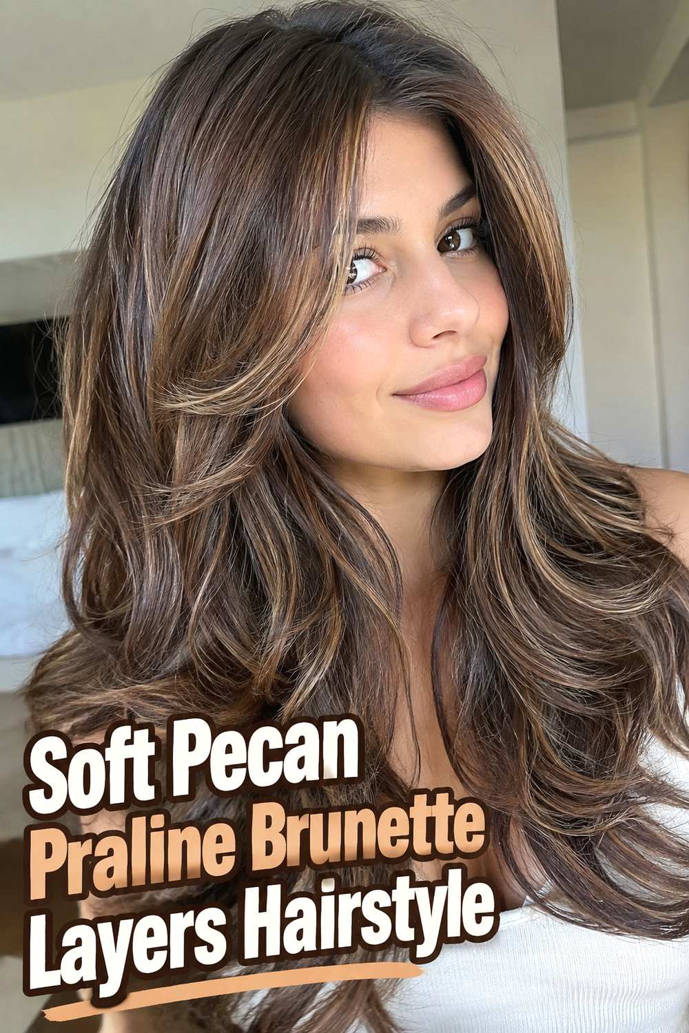 14. Soft Pecan Praline Brunette Layers Hairstyle
