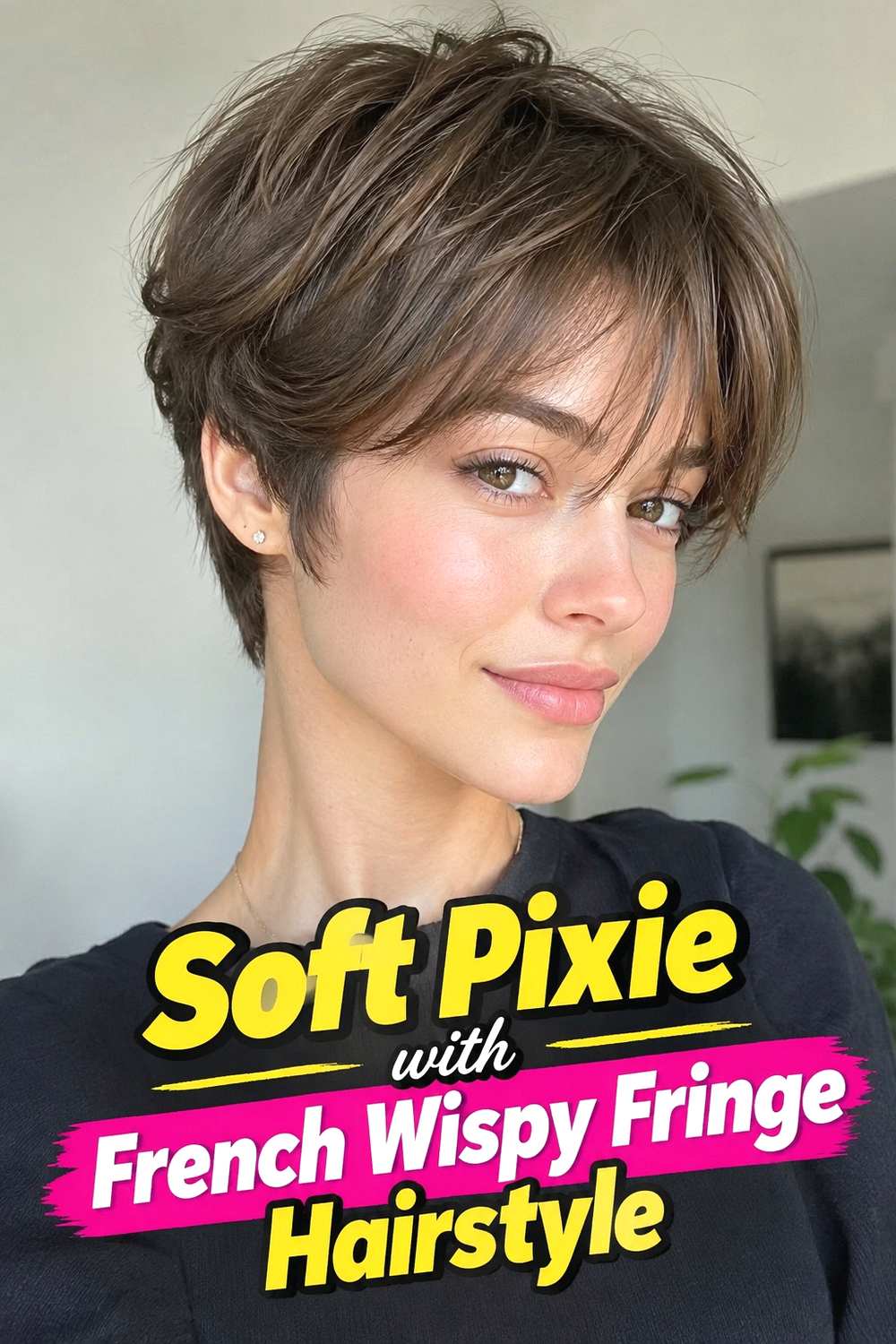16. Soft Pixie With French Wispy Fringe Hairstyle