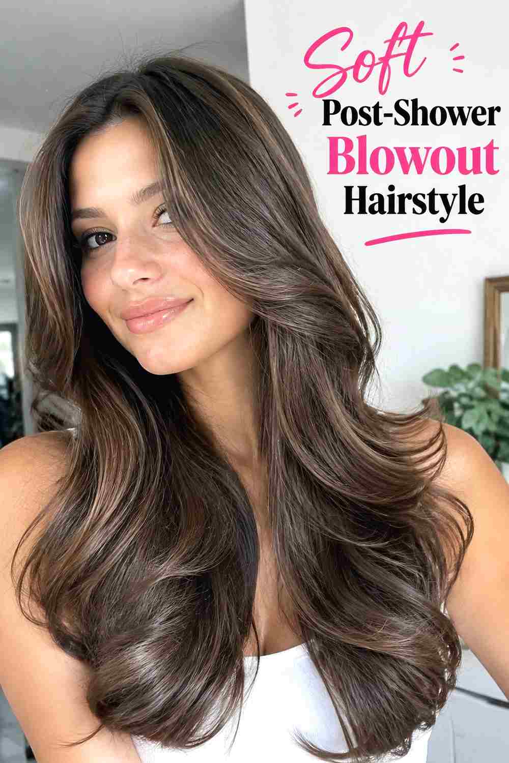 1. Soft Post Shower Blowout Hairstyle