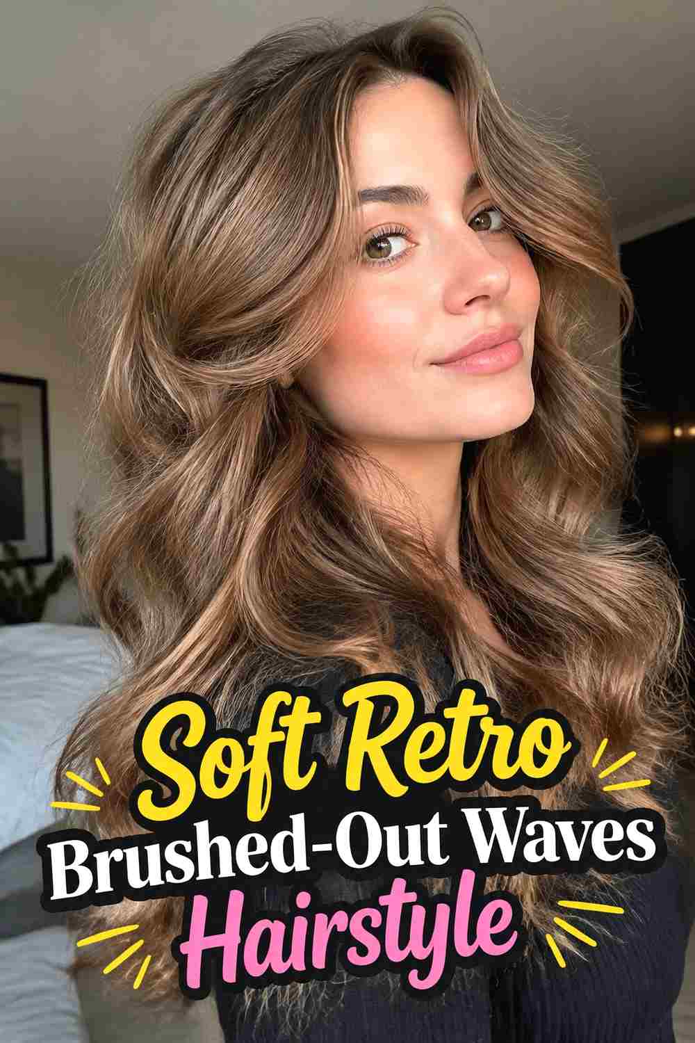 10. Soft Retro Brushed Out Waves Hairstyle
