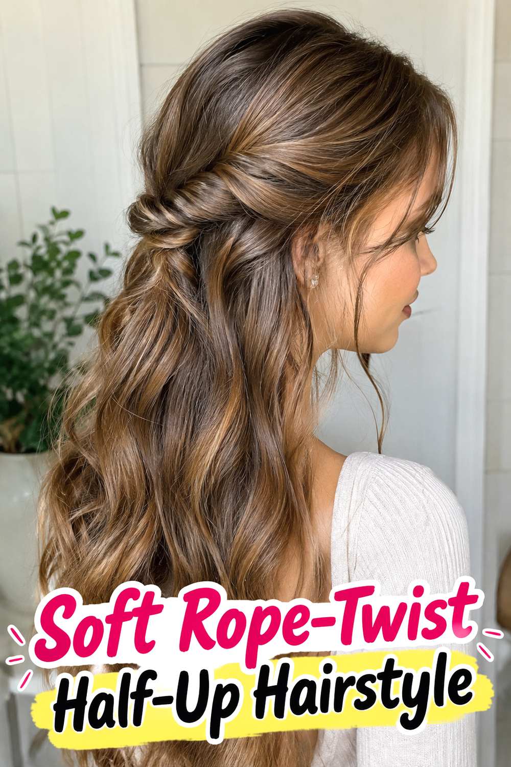 Soft Rope-Twist Half-Up Hairstyle