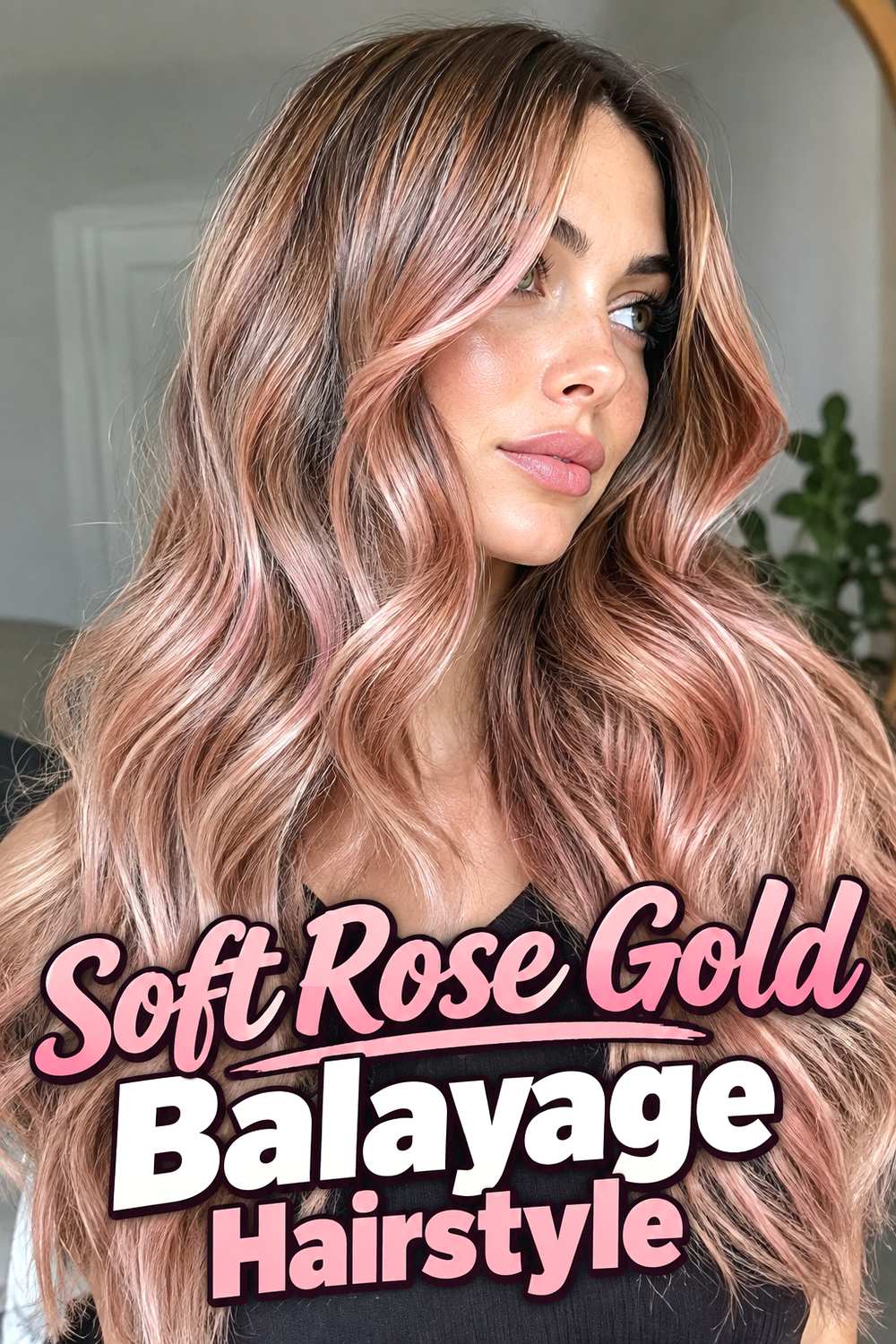 1. Soft Rose Gold Balayage Hairstyle