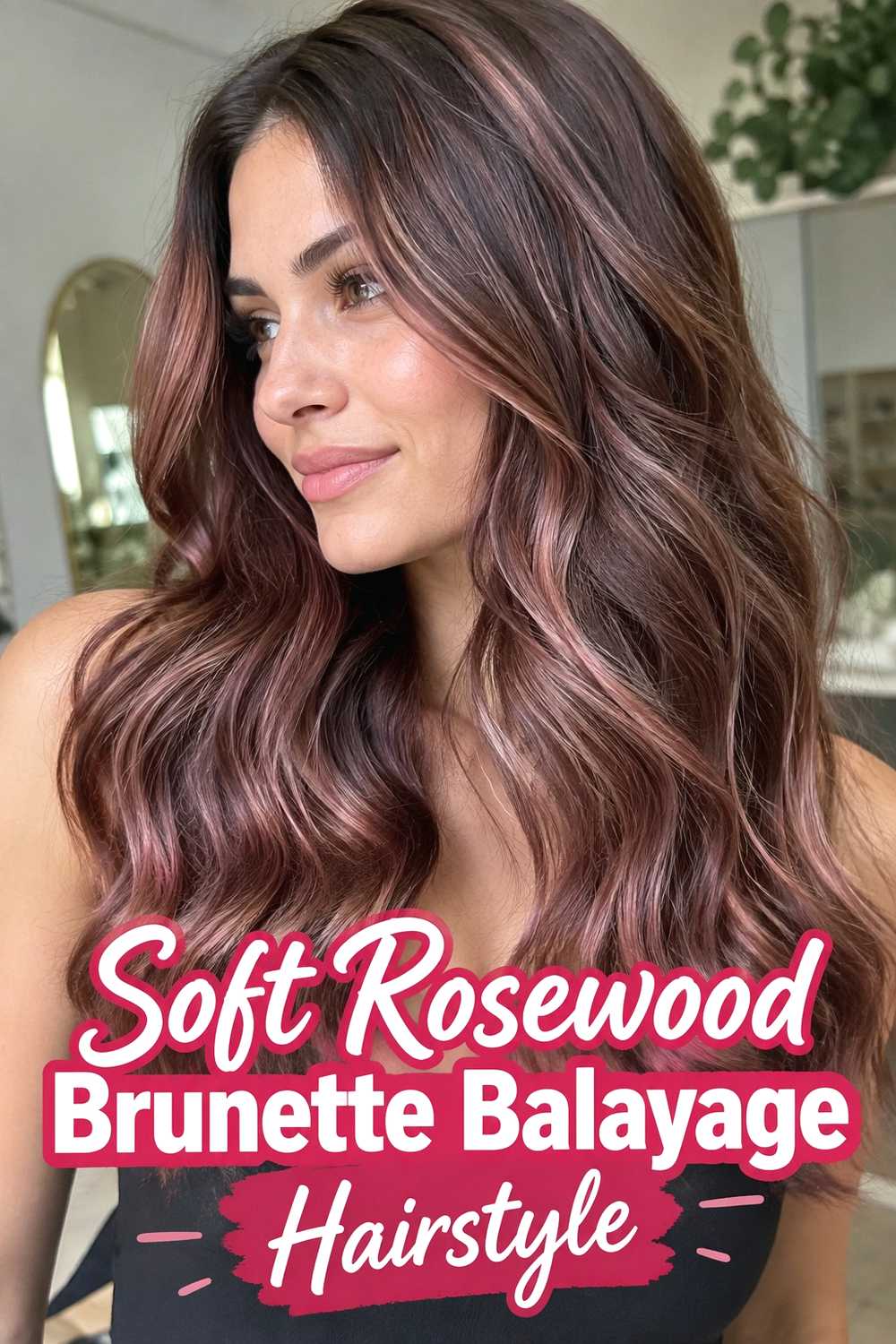 1. Soft Rosewood Brunette Balayage Hairstyle
