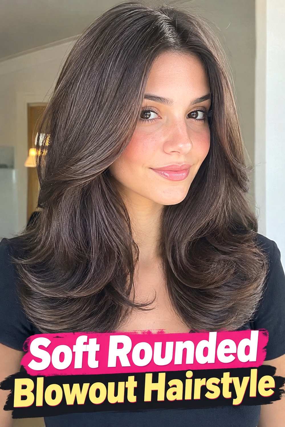 1. Soft Rounded Blowout Hairstyle