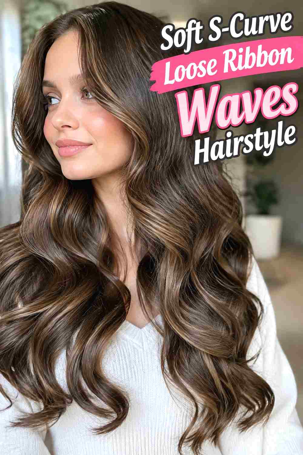 11. Soft S Curve Loose Ribbon Waves Hairstyle