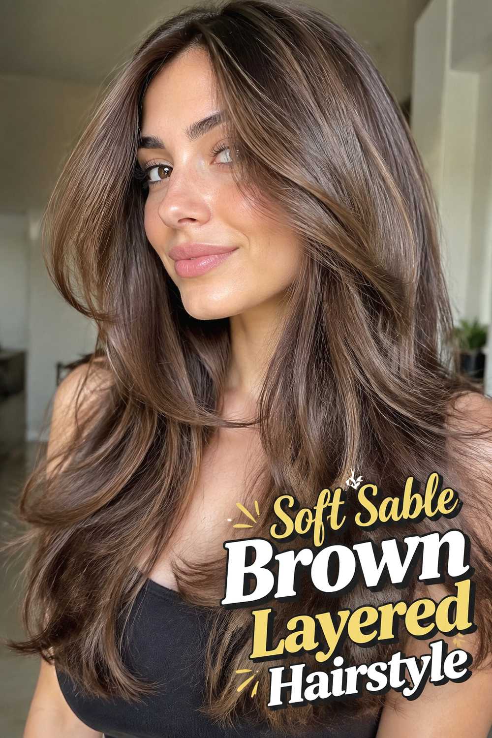 1. Soft Sable Brown Layered Hairstyle