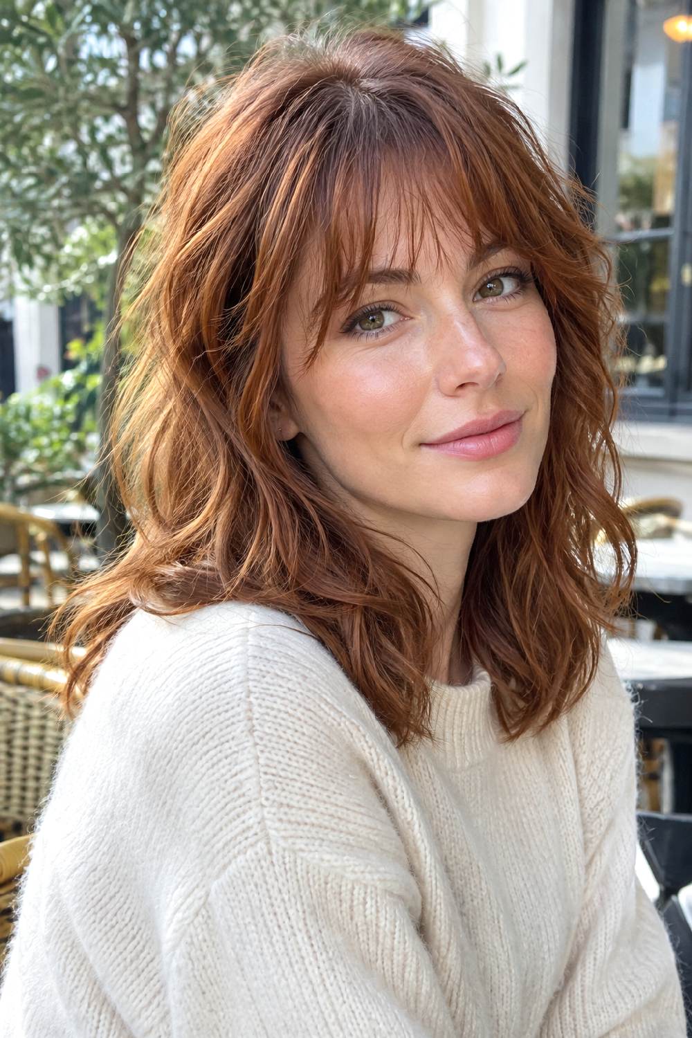 Soft Shag French Wispy Bangs Hairstyle