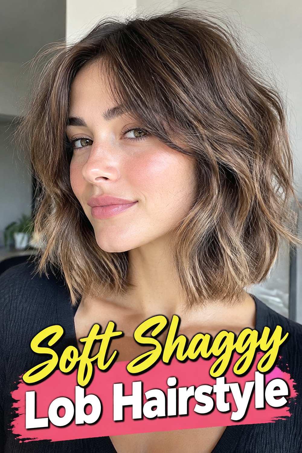 Soft Shaggy Lob Hairstyle