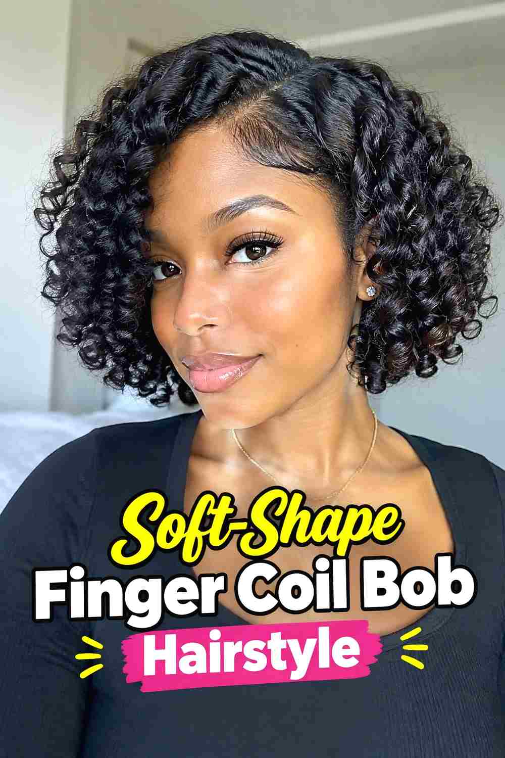 19. Soft Shape Finger Coil Bob Hairstyle