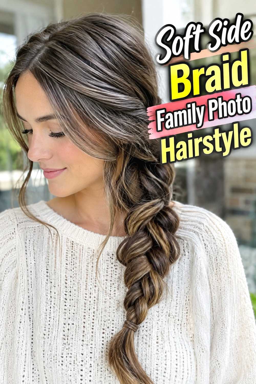 15. Soft Side Braid Family Photo Hairstyle