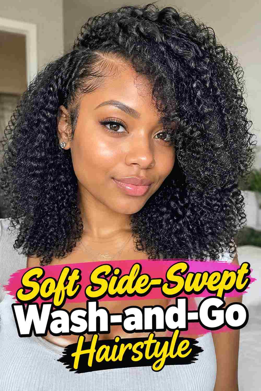 2. Soft Side Swept Wash And Go Hairstyle
