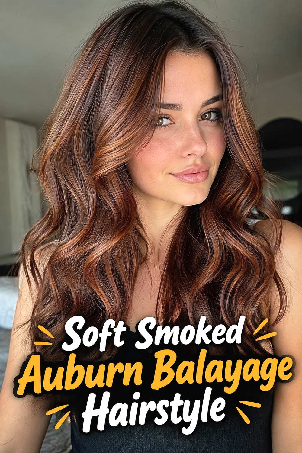 Soft Smoked Auburn Balayage Hairstyle