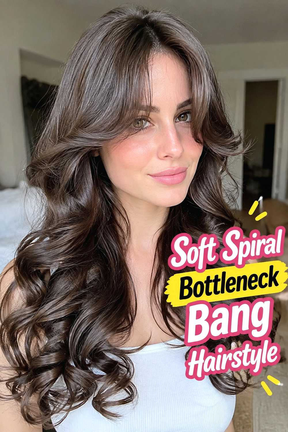 12. Soft Spiral Bottleneck Bang Hairstyle