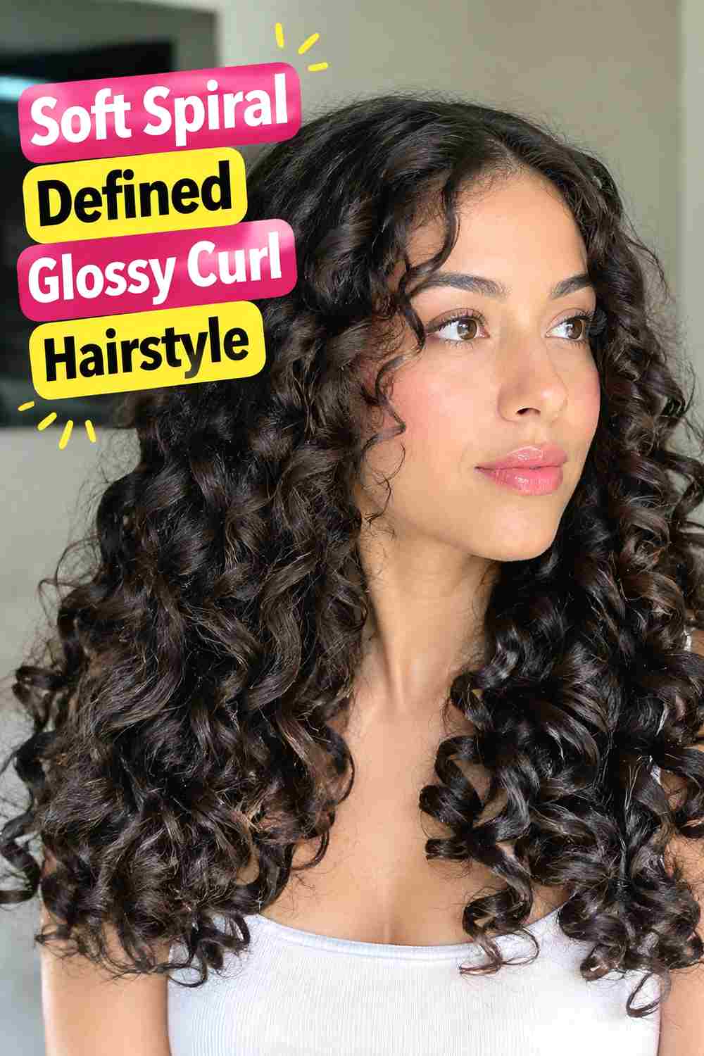 7. Soft Spiral Defined Glossy Curl Hairstyle