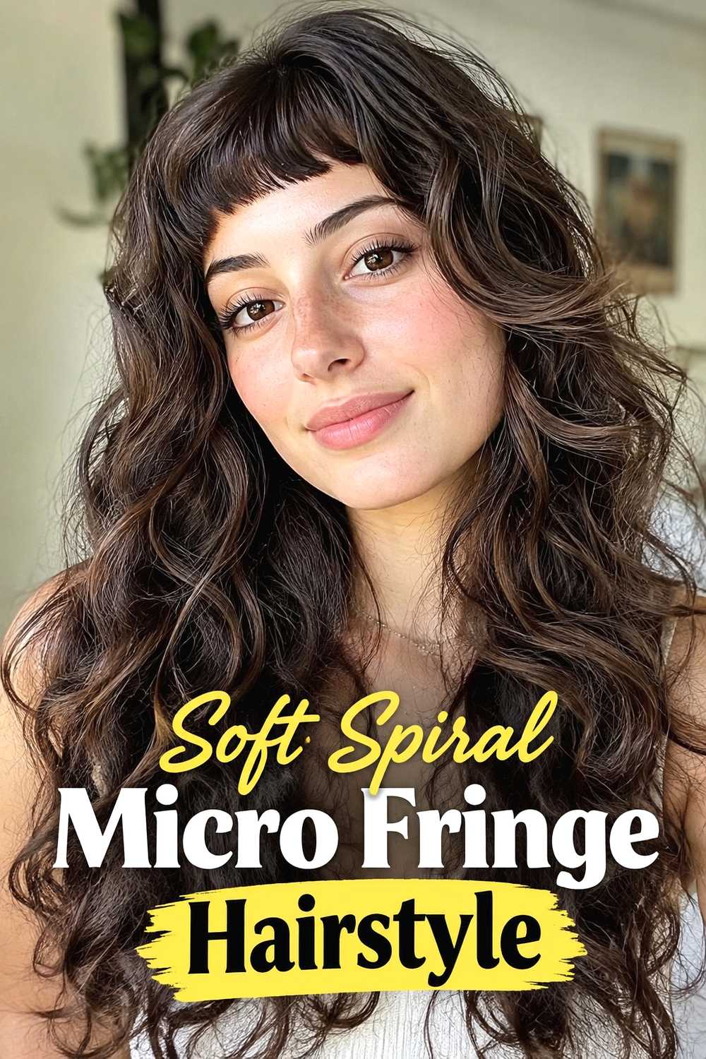 15. Soft Spiral Micro Fringe Hairstyle