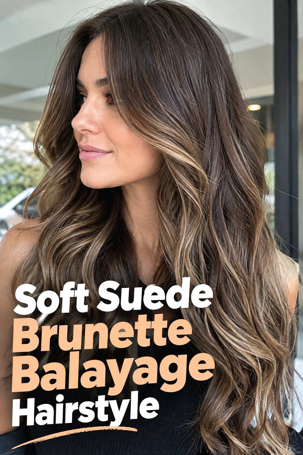 1. Soft Suede Brunette Balayage Hairstyle