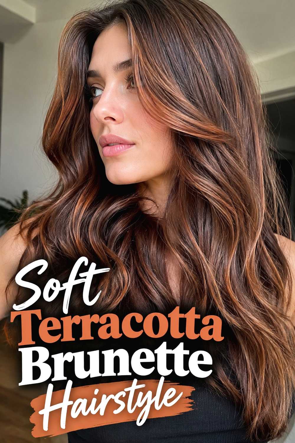 3. Soft Terracotta Brunette Hairstyle