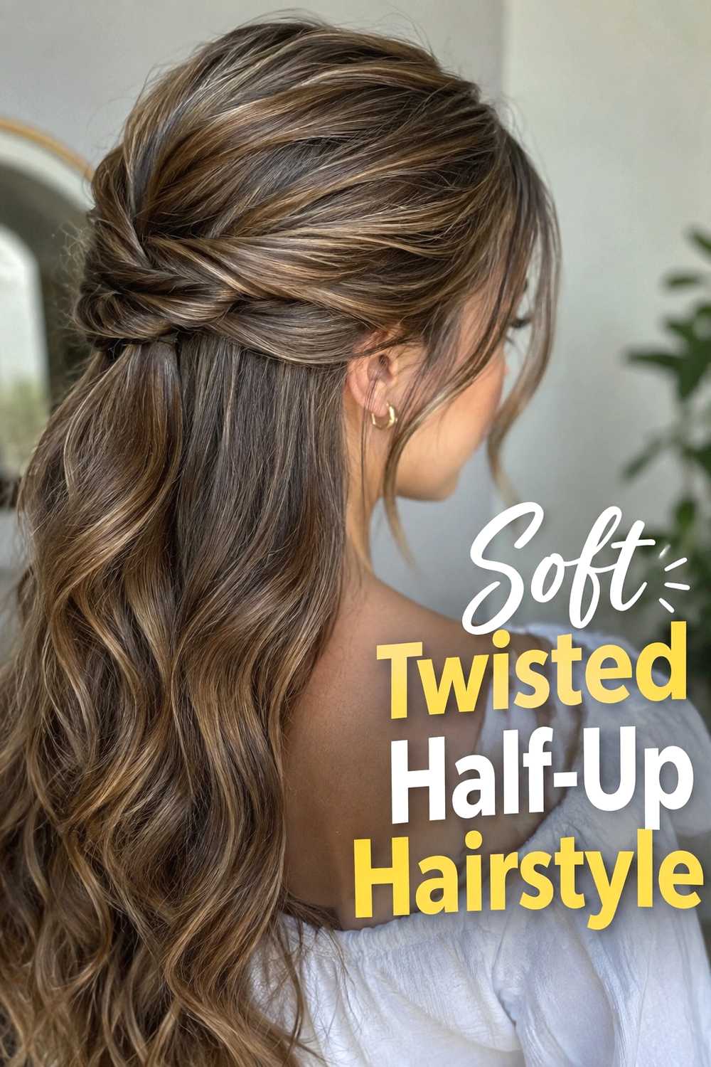 1. Soft Twisted Half Up Hairstyle