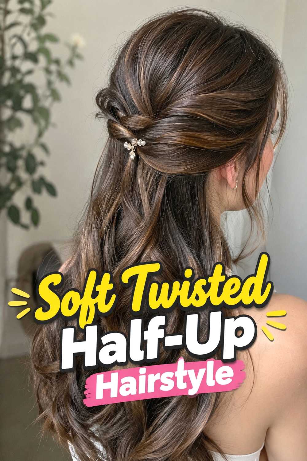 1. Soft Twisted Half Up Hairstyle