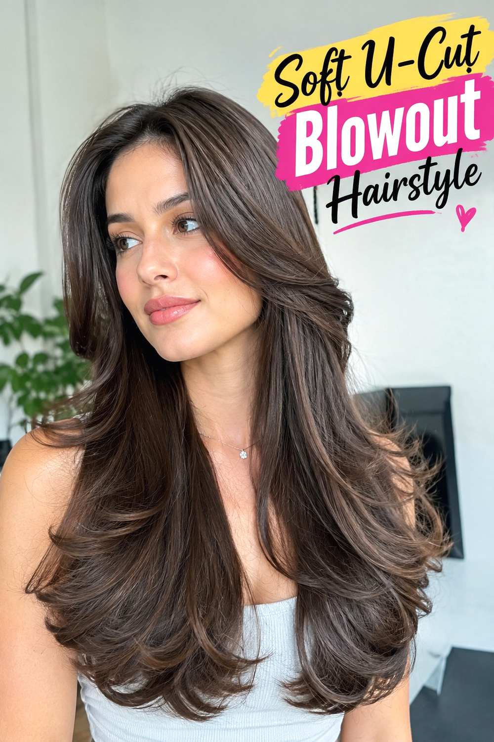 14. Soft U Cut Blowout Hairstyle