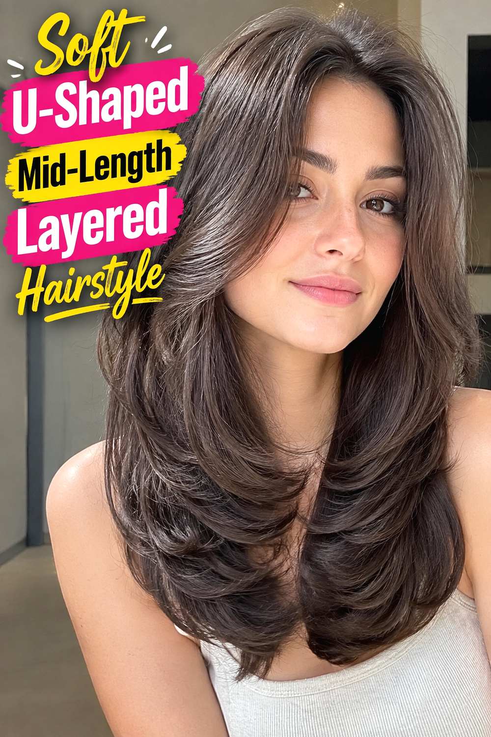 5. Soft U Shaped Mid Length Layered Hairstyle