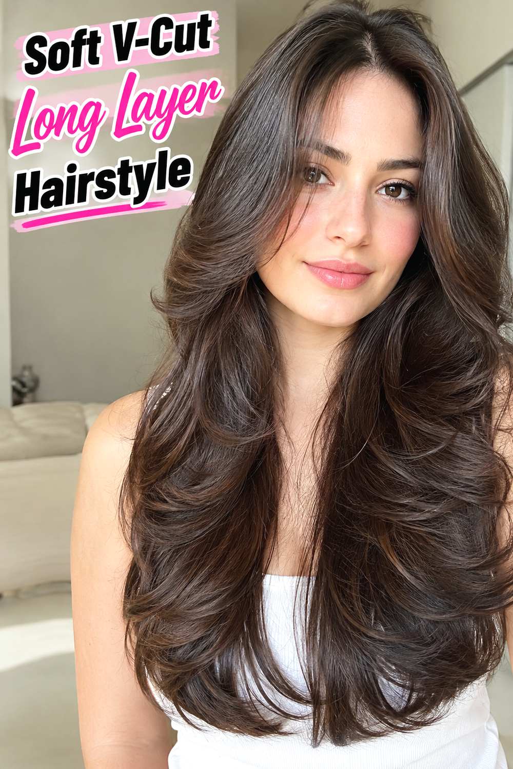11. Soft V Cut Long Layer Hairstyle